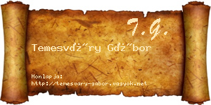 Temesváry Gábor névjegykártya